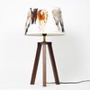 Griffith hand crafted Solid wood walnut finish Tripod Table Lamp With Multi Color Linen Shade