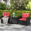 Carry Bird Wicker Patio Furniture Outdoor Balcony Chairs In Black And Red Colour