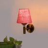 Devansh Metal Electric Wall Light in Gold Colour with Pink Shade Count of 1 Light