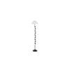 Kiwi White Natural Fiber Floor Lamp with Black Iron Base