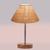 Devansh Beige Jute Table Lamp With  Natural  Wood Base  & Steel Pipe  & Steel Pipe (10X16.25 Inches)-34