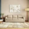 Apollo Compact High Back 3 Seater Fabric Sofa in Pearl Colour