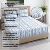 Blue And White Floral 400 Tc  Cotton Fitted  Queen Size Bedsheet With 2 Pillow Cover