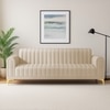 Josbert Velvet 3 Seater Sofa In Cream Colour