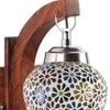 Devansh Solid Wood Electric Wall Light in Brown Colour with Multi Shade Count of 1 Light