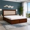 Leher Solid Wood Compact Queen Bed Box Storage Provincial Teak Finish Mattress 60 x 72 Inches