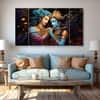 The Castle Decor Radha Krishna Wall Painting Design 5 Wooden Framed 27x48 Inch