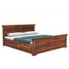 Hearti Sheesham Wood King Size Bed In Teak Finish With Box Storage (72 x 78 inches)