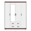 Miller 4 Doors 2 Drawers Wardrobe With Mirror and Lock in Two Tone Finish