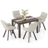Atlas Crest Solid Wood 4 Seater Dining Table With Bren Swivel Dining Chairs