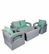 Lyon 2+1+1 Seater Wicker Sofa Set in Dual Tone Grey Colour
