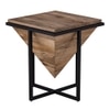 Metalsmith Solid Wood Side Table in Black Powder Finish