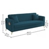 Daraco Velvet 3 Seater Sofa in T Blue Color