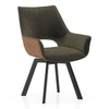 Caribu 6 To 8 Extendable Dining Table With 8 Casey Swivel Dining Chairs (Finish : Black Marble, Chair Colour : Dual Tone)