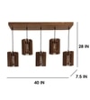 Ventus 5 Series Brown Solid Wood Cluster Hanging Light