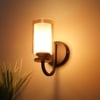 Eliante Modern Wall Lights Mild Steel, Wood, Glass & Glass Material Brown, Gold & Golden Finish