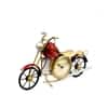 Desert Art Metal Handpainted Red Bike Table Clock Showpiece