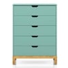 Calla Chest of Five Drawers Finish- Mint Green