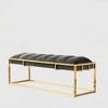 Golden Vista Metal Bench in White Finish