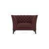Weston 1 Seater Premium Italian Leather Sofa In Bordeaux