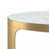 Riva Organic Metal And White Banswara Coffee Table In Brushed Gold Finish