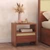 Kaarya Engineered Wood Bedside Table in Wheat Brown Walnut Finish