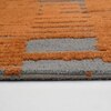 Multicolor Abstract Machine Made Polyester 6 X 9 Feet Carpet