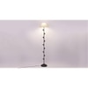Evander White Natural Fiber Floor Lamp with Black Iron Base