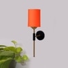 Devansh Metal Electric Wall Light in Black Colour with Orange Shade Count of 1 Light