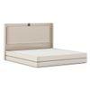 Naomi King Bed In High Gloss Beige Finish