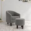 Daviana Boucle Fabric Lounge Chair in Grey Colour