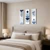 The Castle Decor Blue Botanical Abstract Wall Art Set of 3 36x39 Inch