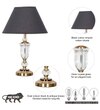 Ashurst Black & Antique Brass Finish Metal And Clear Crystal Glass Table Lamp With Black Cotton Shade