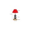 Amiyah Red cotton Table lamp with Wood & Iron Base