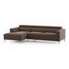 Chelsea Left Aligned 3 Seater Sectional Fabric Sofa (Daschund Brown)