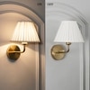Sadie Shine Brass Metal Finish Wall Light With Pleated Shade