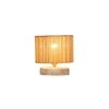 Eliana off-white cotton table lamp with White Brushed wood base