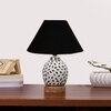 Devansh Conical Black Cotton Shade Lamp With Wood & Mosaic Glass Base For Decoration/Office/Home/Gifting/Study For Decoration/Office/Home/Gifting/Study -(10X10X14.5) Inches -A