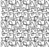 Joan Printed Canvas Geometry Fabric Wing Chair in White Colour
