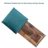 Dayton Sheesham Wood Accent Square Stool in Turquoise Sea Velvet Upholstery