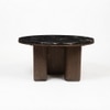 Fluxara Marble Coffee Table In Walnut Finish