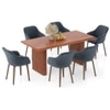 Heston Solid Wood 6 Seater Dining Table With Rochelle Lounge Chairs