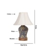 Devansh Off-White Cotton Shade Lamp With Wood & Mosaic Glass Base For Decoration/Office/Home/Gifting/Study For Decoration/Office/Home/Gifting/Study