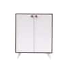 Nextstep Modern Metal Floor Cabinet Walnut