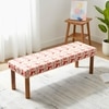 Asteria Solid Wood 2 Seater Bench In Red Deer Jackard Fabric