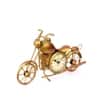 Desert Art Metal Handpainted Golden Bike Table Clock Showpiece