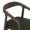 Zen Solid Wood Dining Armchair In Danish Walnut Finish with Olive Leatherette Colour