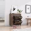 Hexa Red Engineered Wood Shoe Rack in Flower Wenge Colour