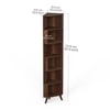 BLUEWUD Veluno Corner Shelf Bookshelf Cabinet Book Rack Organizer with Shelves for Storage D�cor Display Cabinet Floor Standing for Living Room Home Library (Brown Maple)