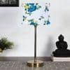 Multicolor cotton with Metal Gold Table Lamp